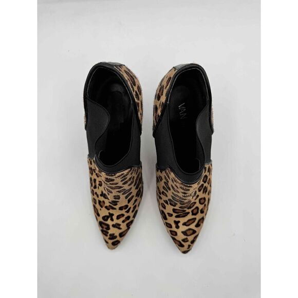 Vaneli Womens Black Brown Tan Cheetah Print Elastic Side Panels Booties SZ 7.5 W - Picture 6 of 8